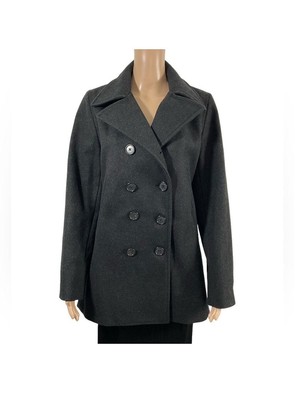 Vintage J. Crew Double Breasted Wool Blend Pea coat Size Medium